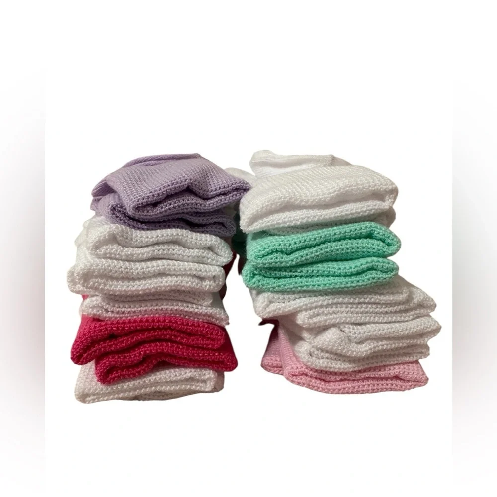10 Pairs Girls Toddler Socks White Multi Color Approx  Size: 3T-5T NWOT